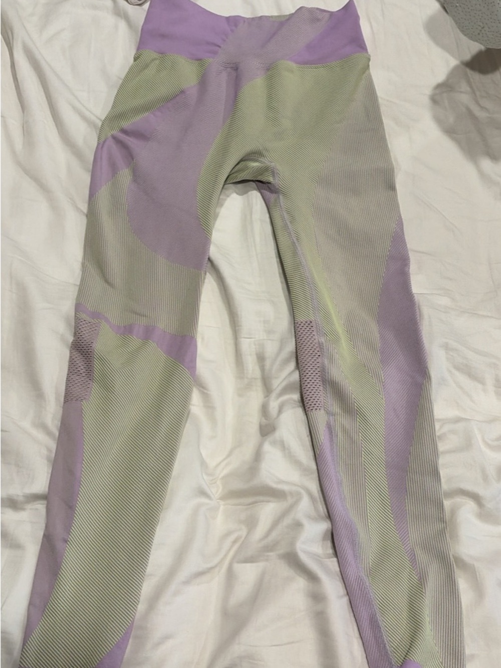 Sweaty Betty Lavender and Light Green Seamless Leggings